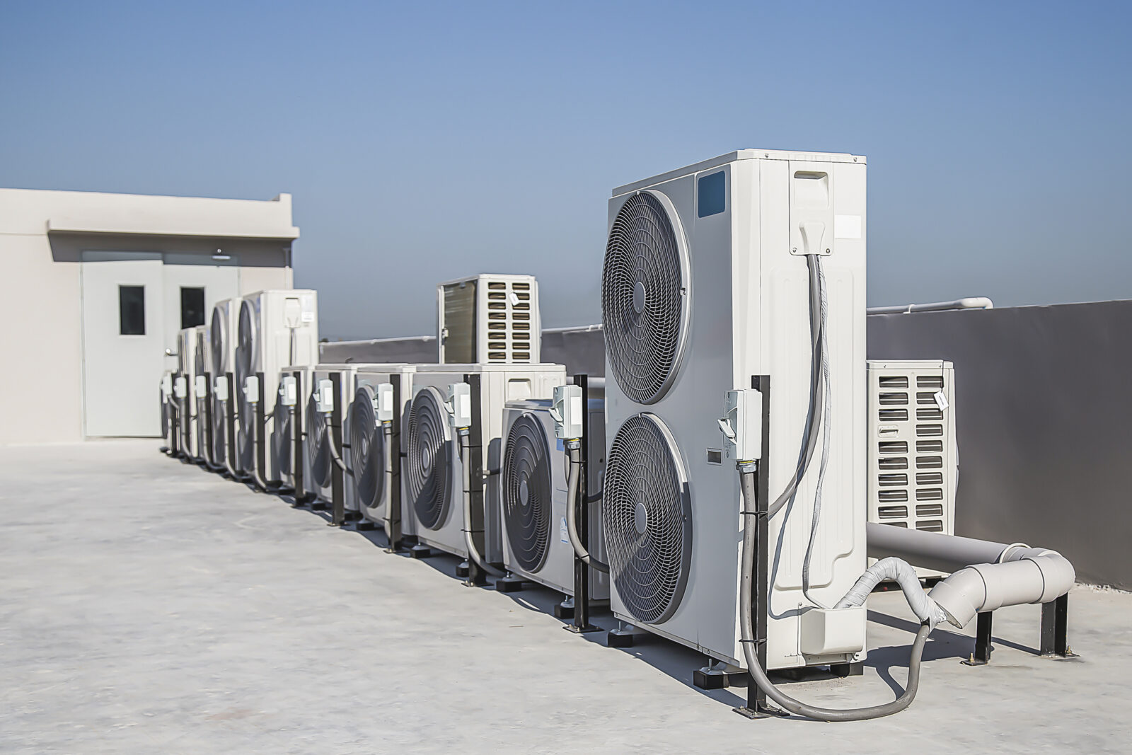 air conditioning outdoor unit compressor install outside the building